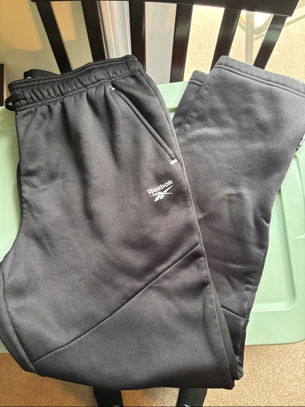 Reebok Black Jogger Pants with White Logo